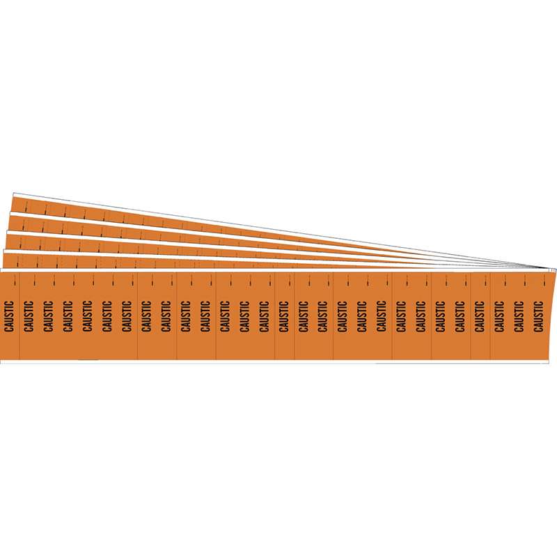 CAUSTIC Pipe Marker Style 28 Black on Orange 28 per Card, 5 PK